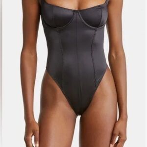 SKIMS satin stretch corset bodysuit